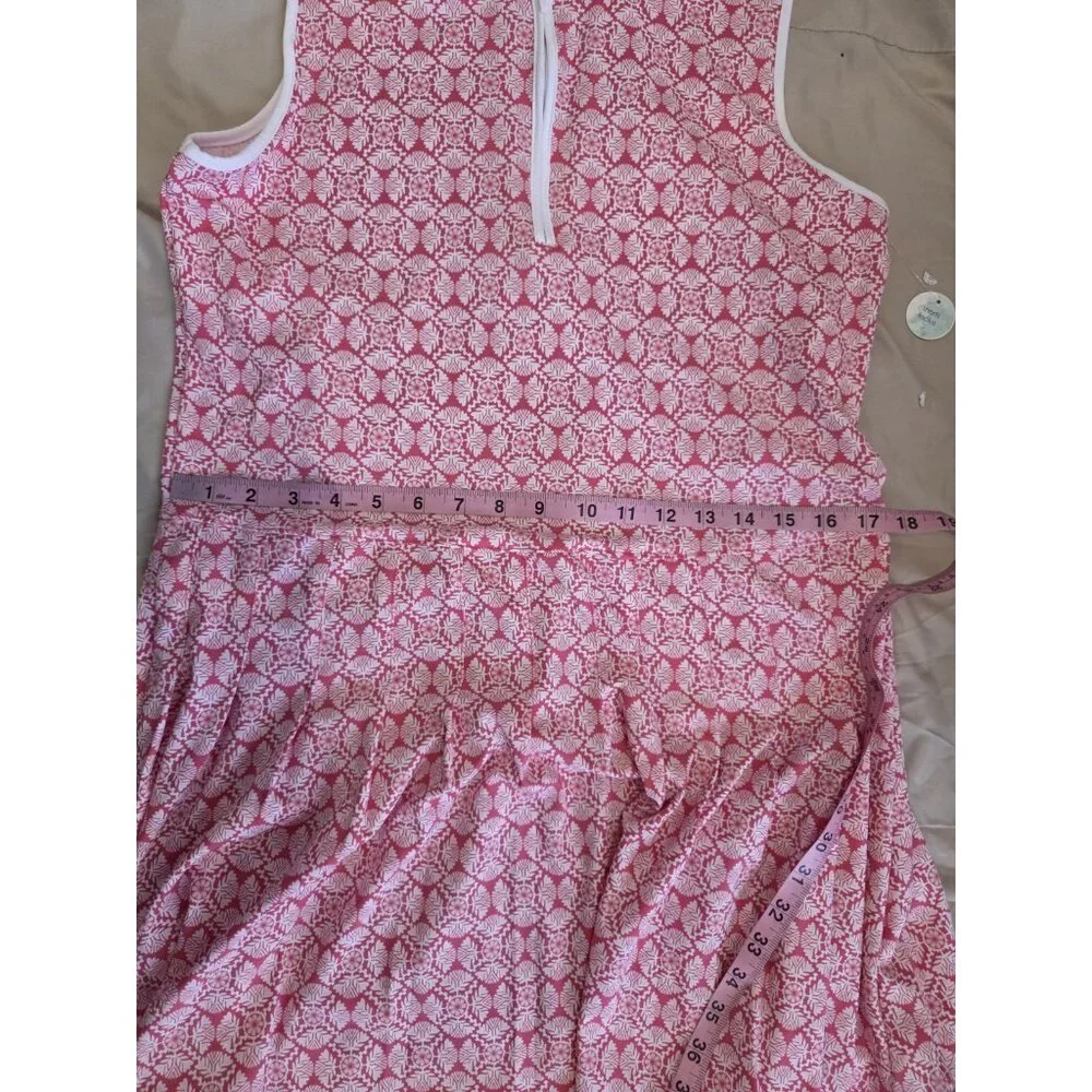 Sigrid Olsen Pink White Pleated Tennis Golf Mini Dress W Shorts Mandala M NWOT - Picture 9 of 11